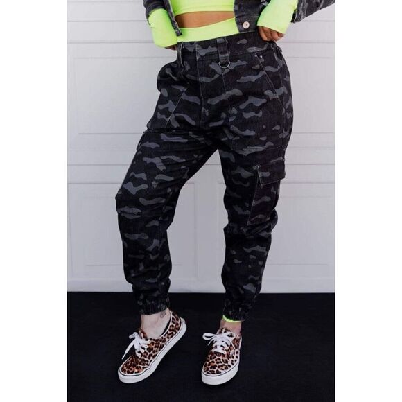 Celestial Bodiez NWOT Cargo Cult Jogger in 'Black Camo' Size Small - Picture 1 of 11